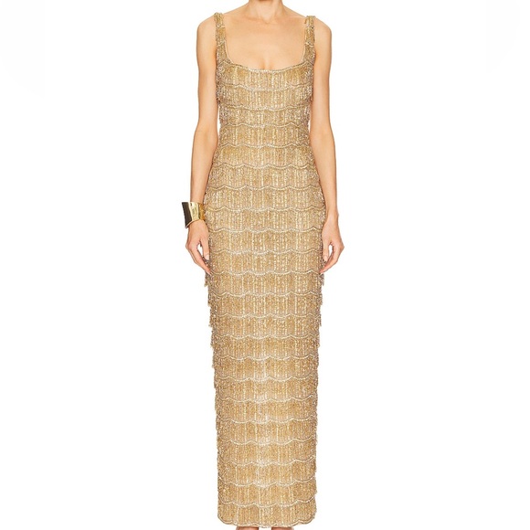 Rachel Gilbert SADIE GOWN in gold - Picture 4 of 14